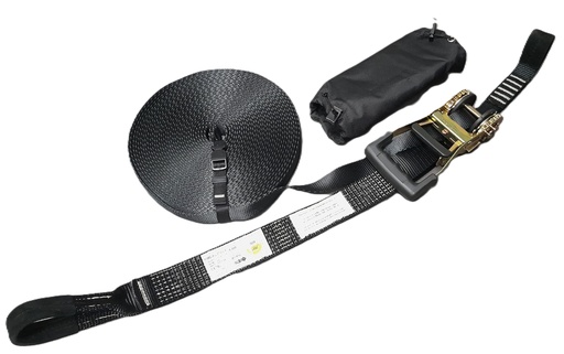 [HMC-SDZ-SB-Z-20] Schuine daken set spanband L= 20mtr inclusief ratel kleur zwart EN 795 type B