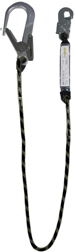 [HMC-L121HB-1,8] HMC-L121HB-1,8 Vanglijn kernmantel 12mm hittebestendig+demper lengte 1,8mtr met steigerhaak