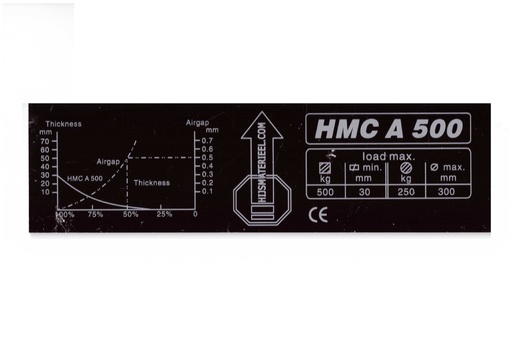 [HMC-A500 Werklasttabel] HMC Hefmagneet Werklast tablet type A 500