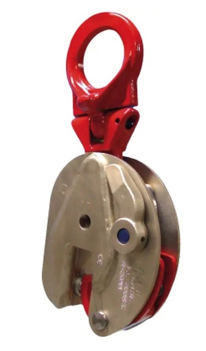 [2 TSU-R] Platenklem v.v. scharnierend hijsoog - t.b.v. hijsen van RVS - Terrier - Type 2 TSU-R - Bek-opening 0-20mm - WLL 2 Ton
