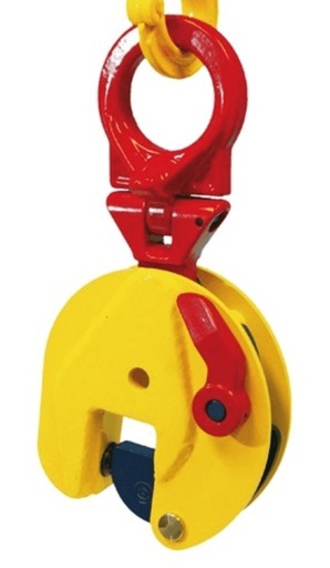 [4.5 TSU] Platenklem v.v. scharnierend hijsoog  - Terrier - Type 4.5 TSU - Bek-opening 0-25mm - WLL 4,5 Ton